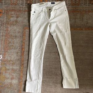 AG Stevie Cuff White Jeans